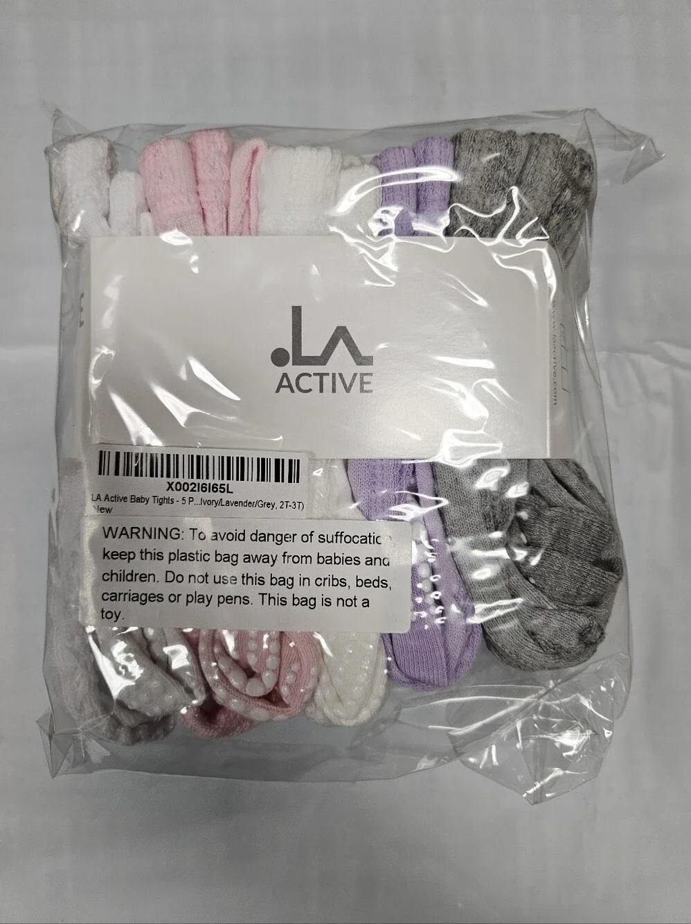 Baby Tights 5 Pairs Girls Toddler 2T-3T Cotton Multicolor